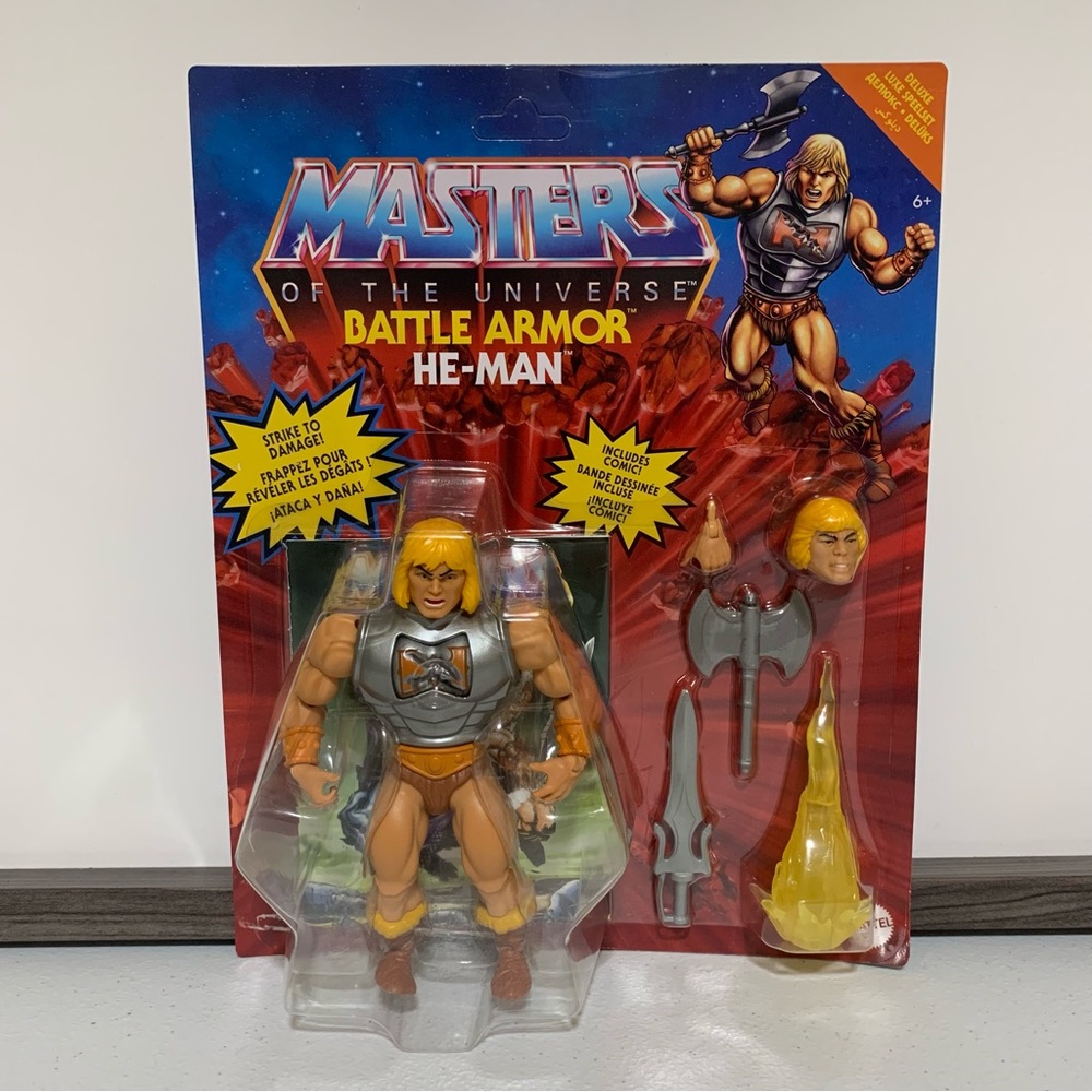 Masters of the Universe Origins: Battle Armor He-Man Deluxe Action Figure-NWT